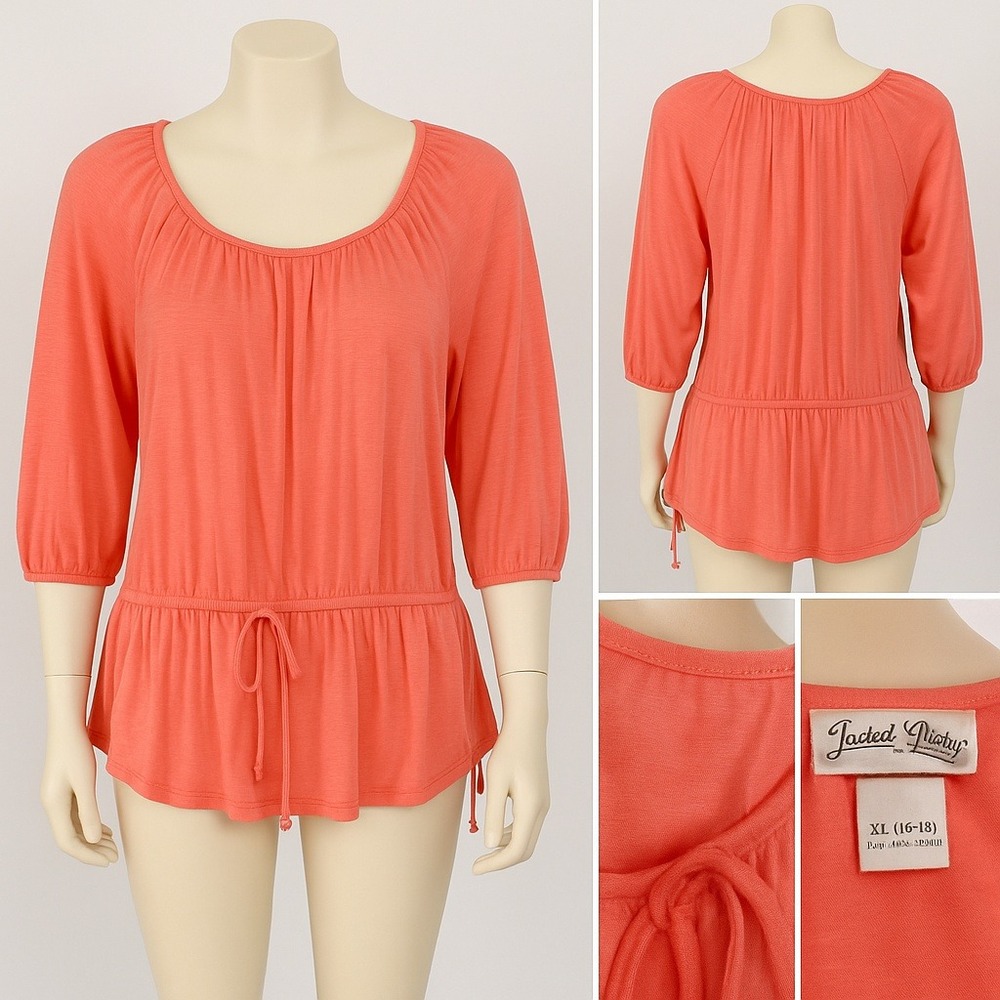 Faded Glory XL (16/18) Women Top Tunic Peasant Boho Chic Y2K Beachy Flowy Relax